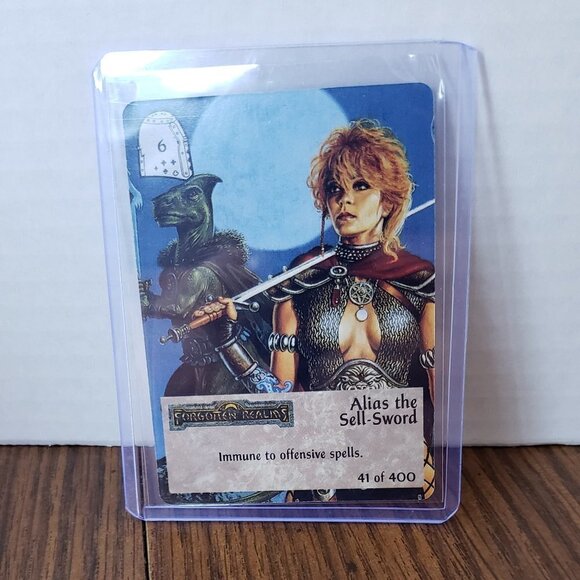 TSR Spellfire CCG 1st Ed. ALIAS THE SELL-SWORD Card #41 of 400 Forgotten Realms - Picture 1 of 3